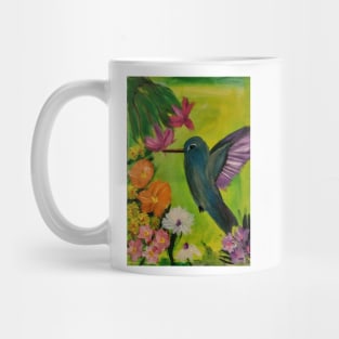 hummingbird feeding on some nectar on a 12x16inc stretch canvas. Mug